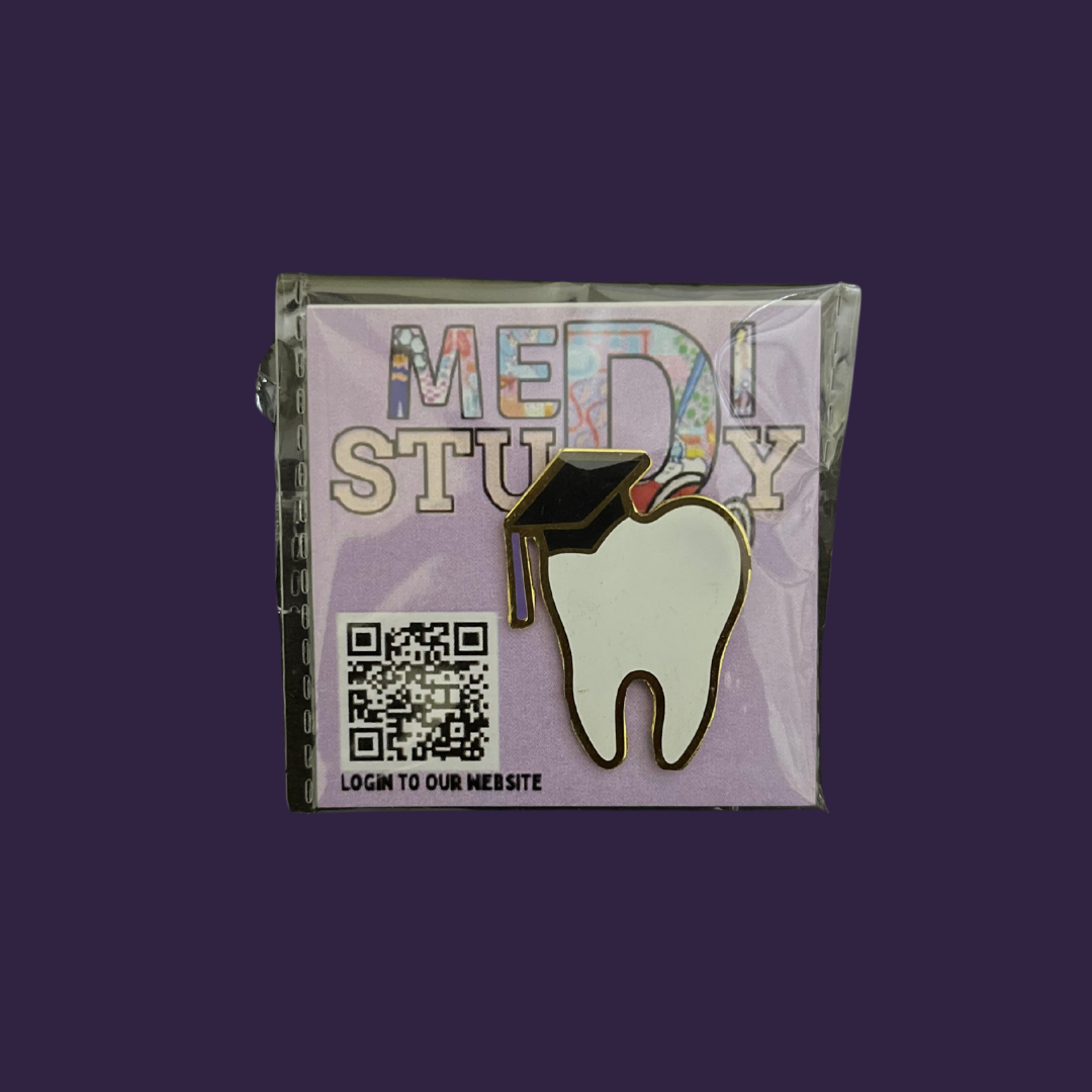 Dental graduation enamel pin